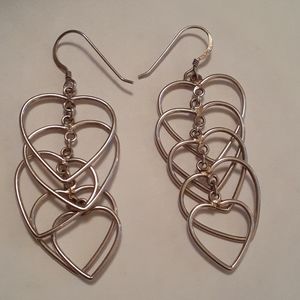 Sterling Silver Hearts Earrings